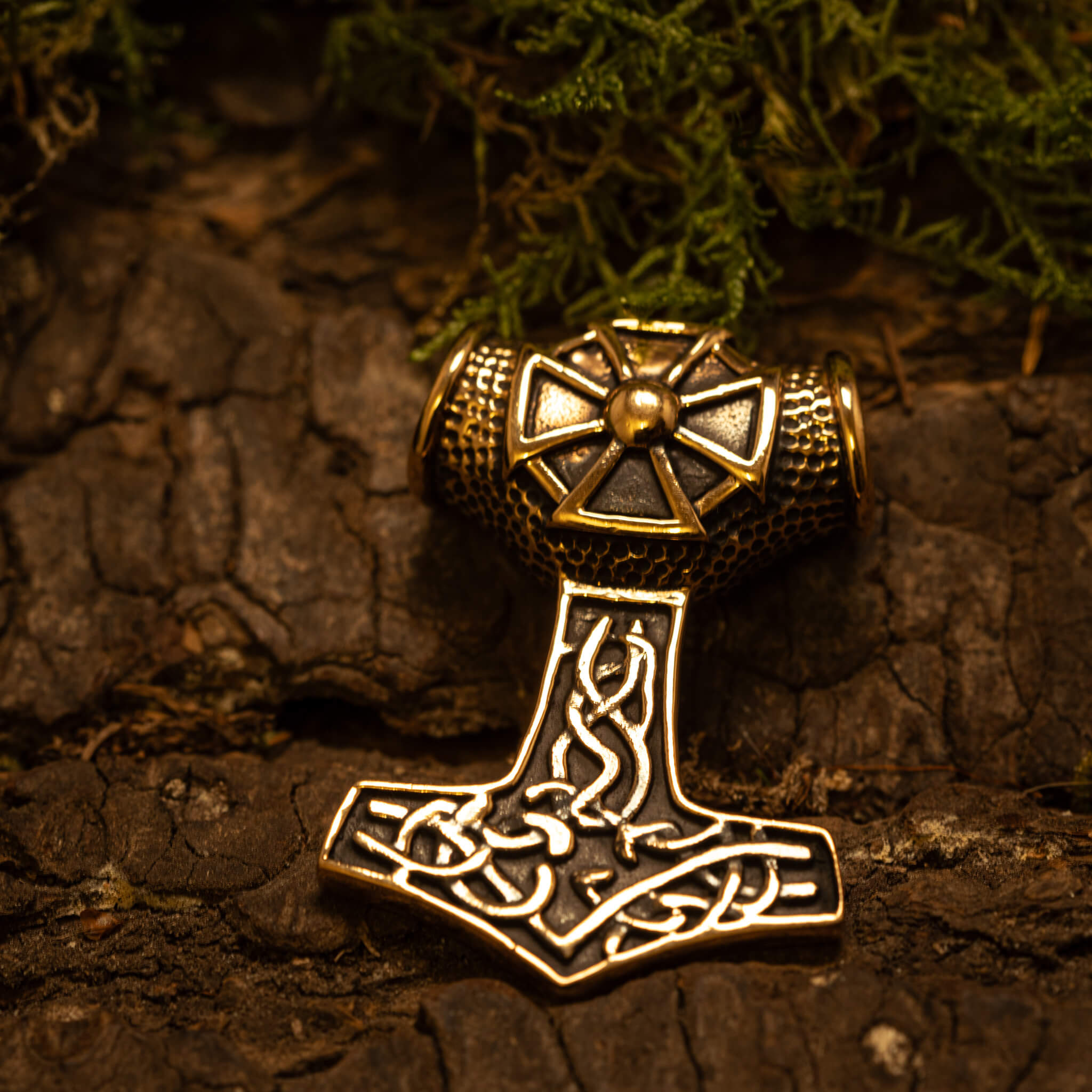 Thor's Hammer Pendant with Maltese Bronze
