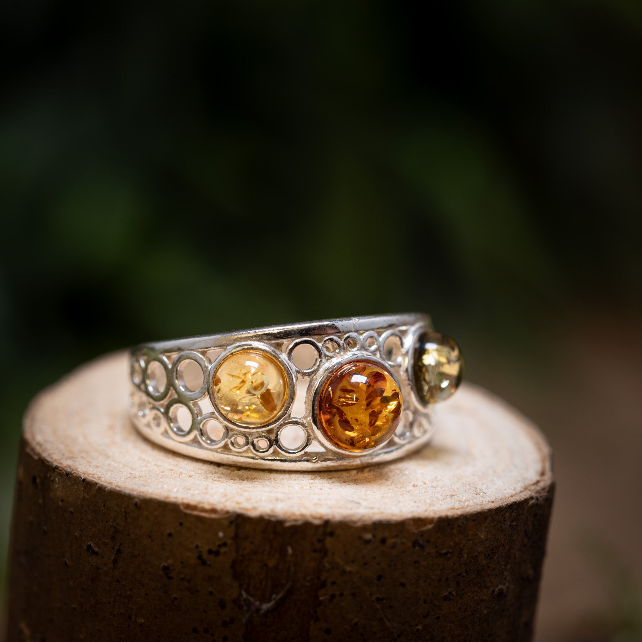 Silver Ring Amber Vira 925s Silver