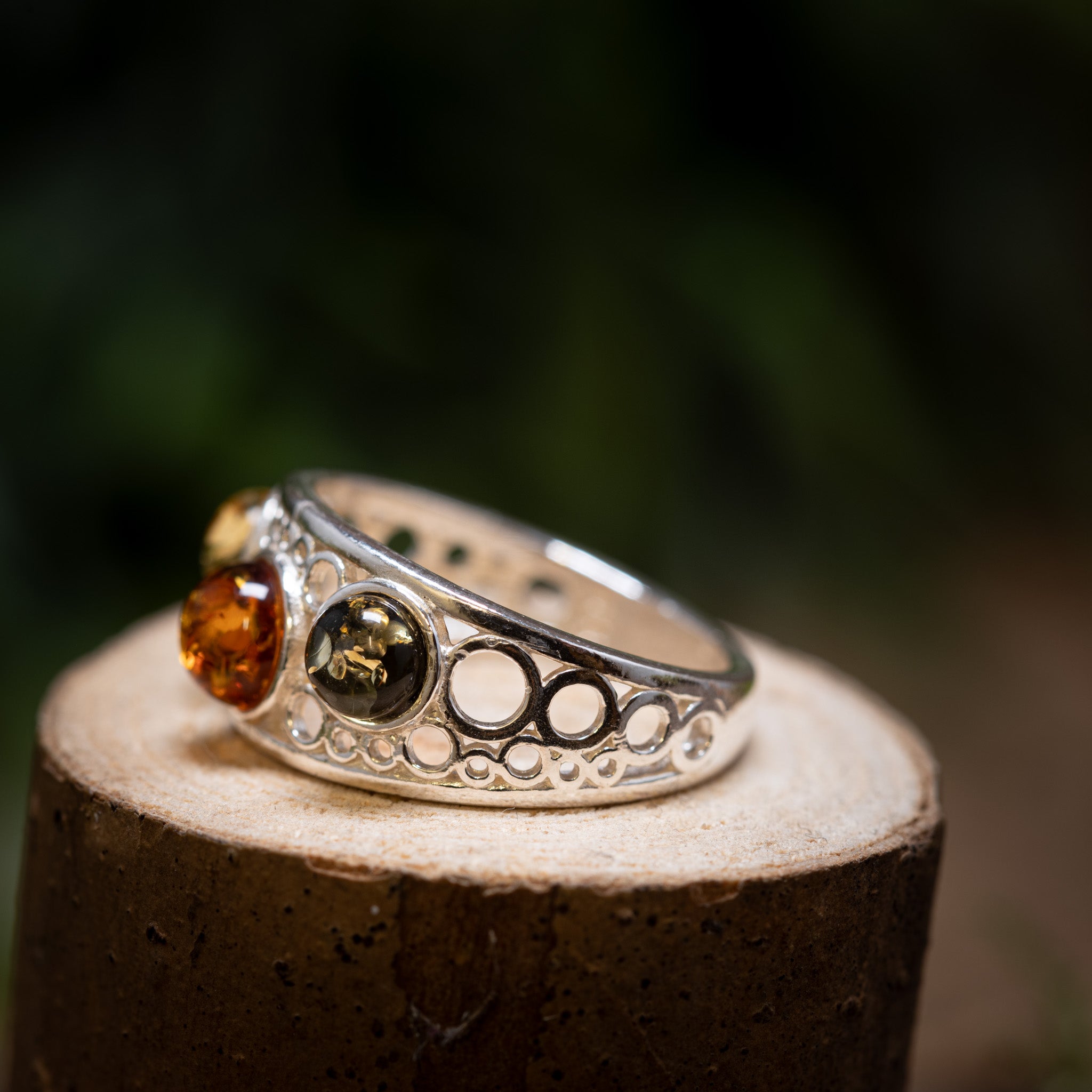 Silver Ring Amber Vira 925s Silver