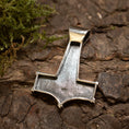 Load image into Gallery viewer, Thors Hammer Pendant 925s Sterling silver with Midgarden worm
