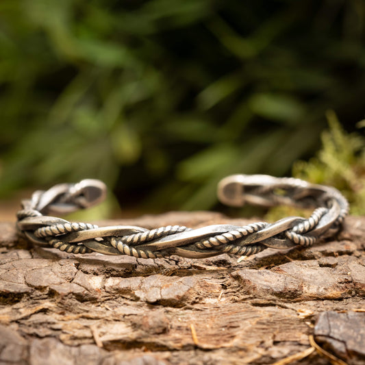Bracelet Bangle Twined 925s Silver