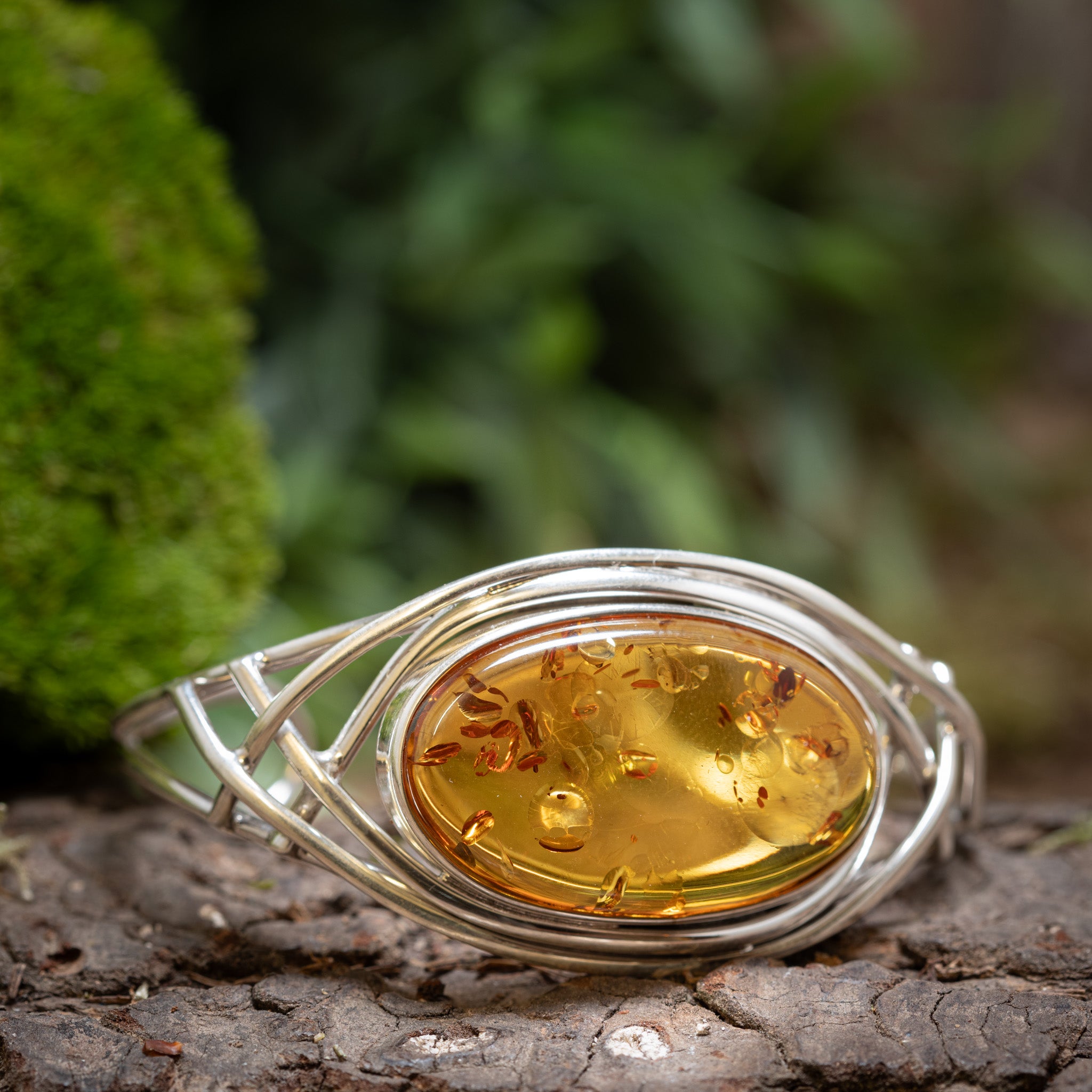 Bracelet Bangle Amber Elarion 925s Silver