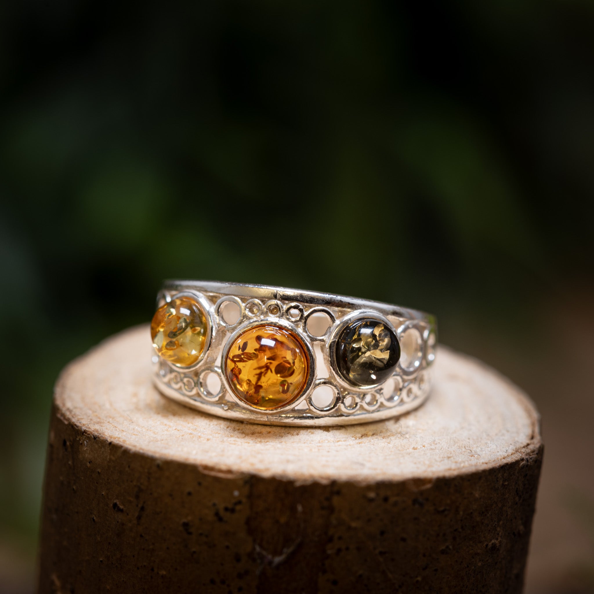 Silver Ring Amber Vira 925s Silver