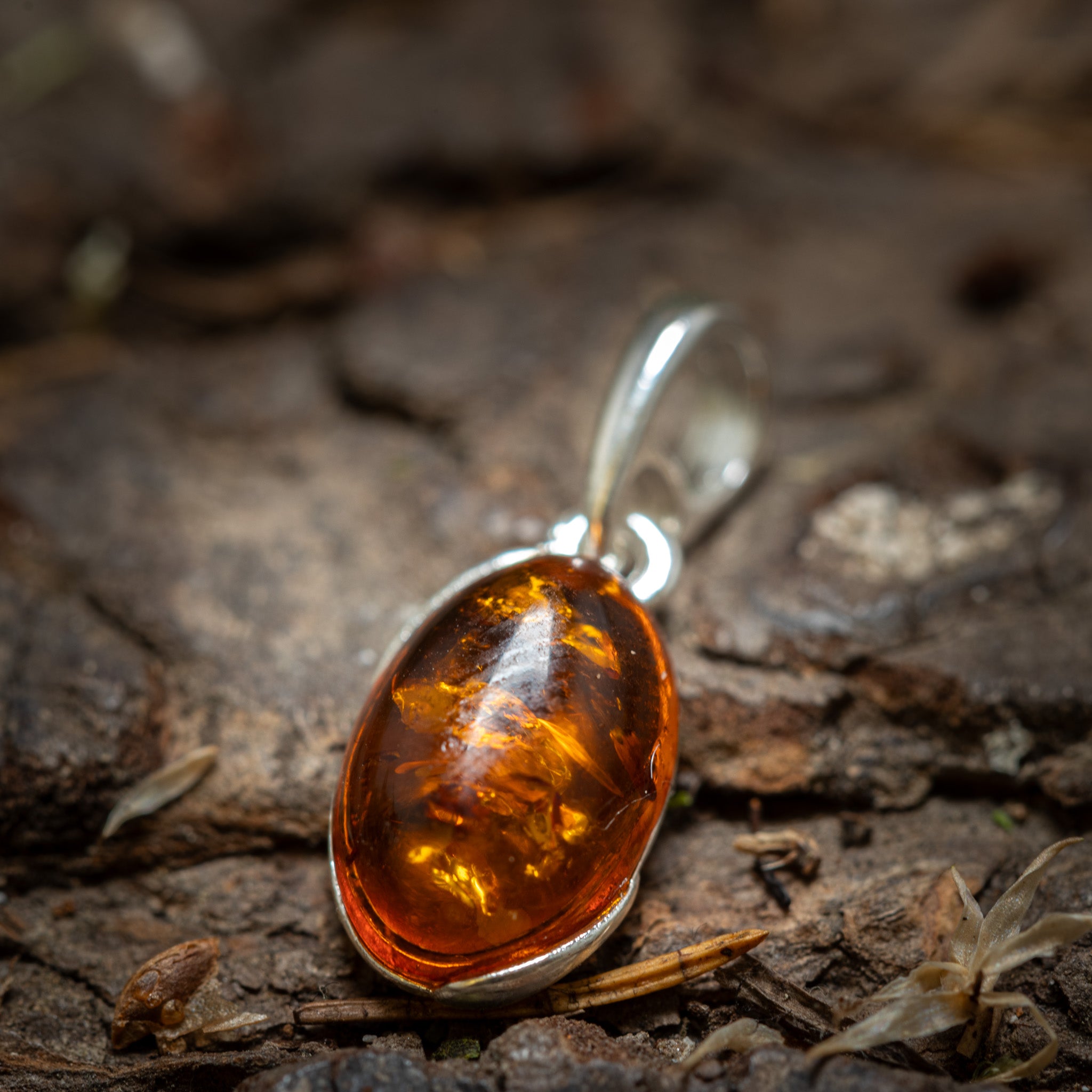 Pendant Amber Eira 925s Silver