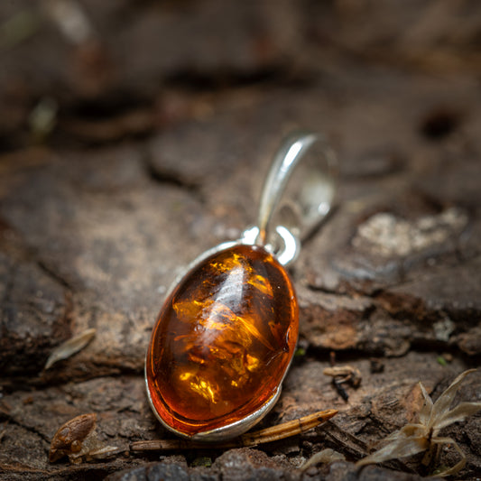 Pendant Amber Eira 925s Silver