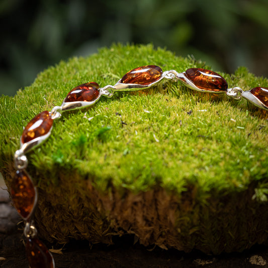 Alina Amber Bracelet 925s Silver
