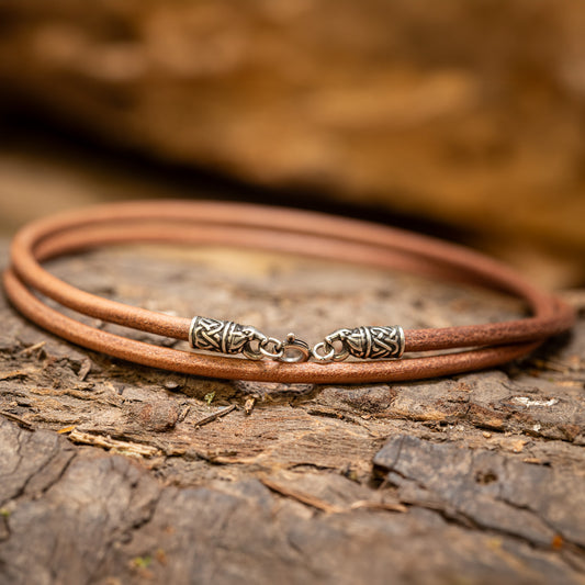 Brown Leather Necklace 3mm Smooth Vargr
