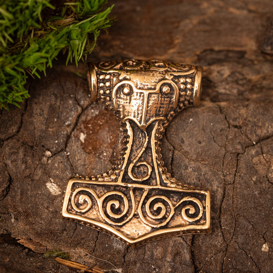 Thor's Hammer Spiral Pendant Bronze – image 1