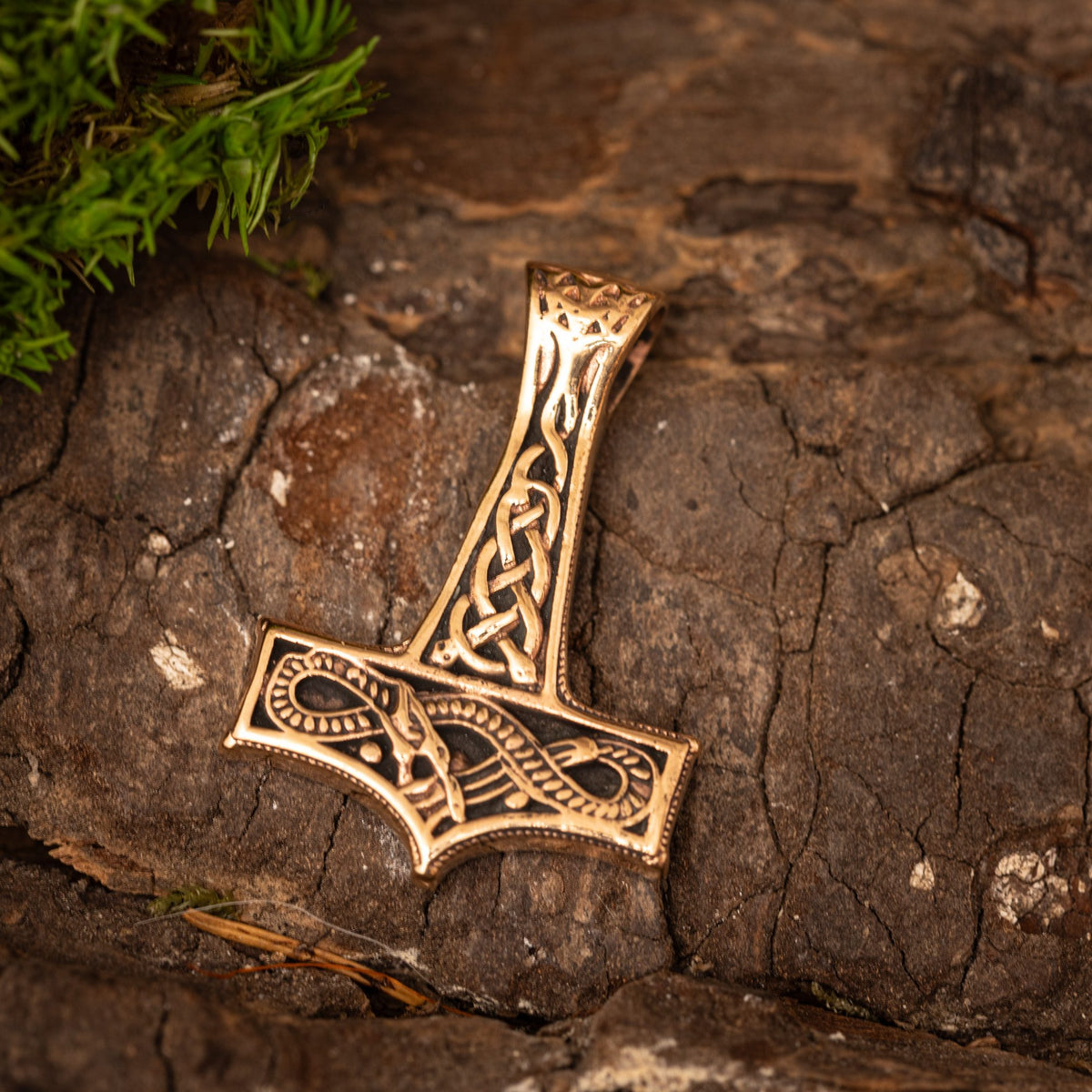 Thor's Hammer Ornament Pendant Bronze – image 1