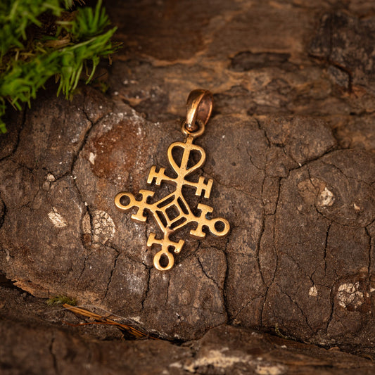 Compass Symbol Pendant Bronze – image 1