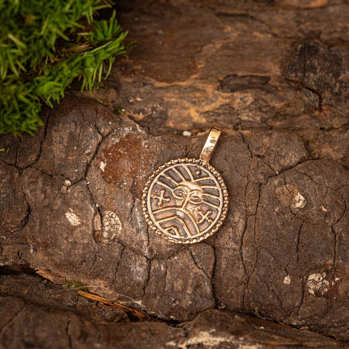 Bronze Nordic Coin Pendant – image 1