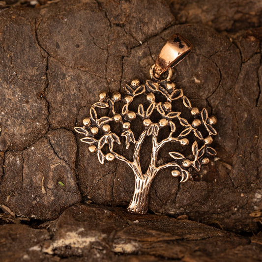 Yggdrasil Tree of Life Branch Pendant in Bronze – image 1
