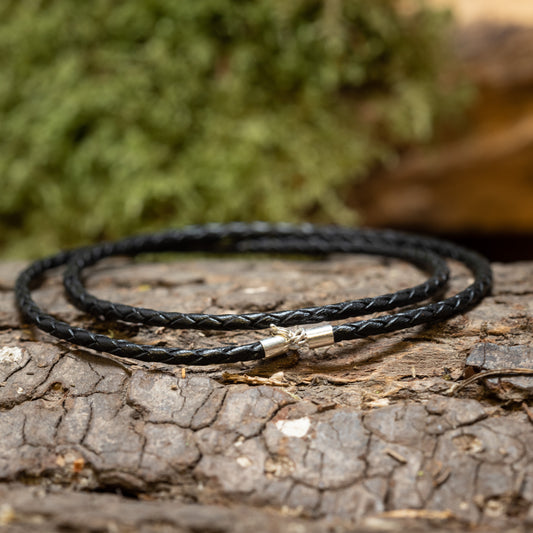 Leather necklace Braid