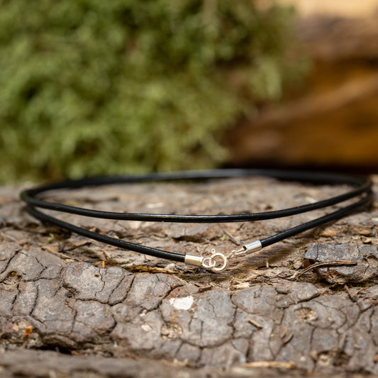 Leather necklace Thin Smooth