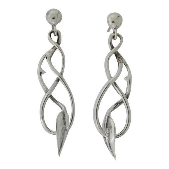 Hanging earrings Snake tail 925s Silver 