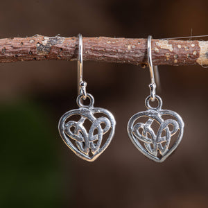 Celtic Heart Dangle Earrings 925s Silver