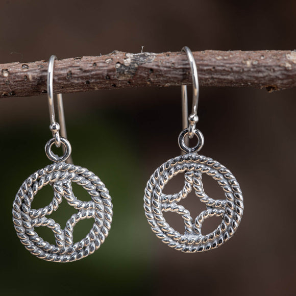 Hanging earrings Sunwheel 925s Silver