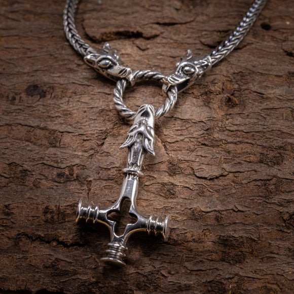 Wolf Cross Pendant 925s Sterling Silver Large with Fenris chain 