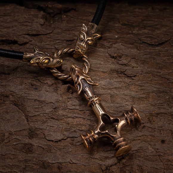 Wolf Cross Pendant Bronze w. Fenris Chain