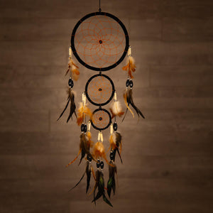 Dreamcatcher 17cm Black with natural pearls
