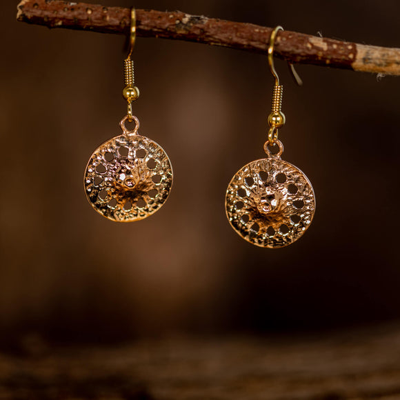 Hanging earrings Sunwheel Bronze