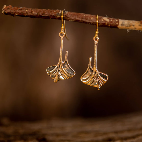 Hanging earrings Viking ship Bronze