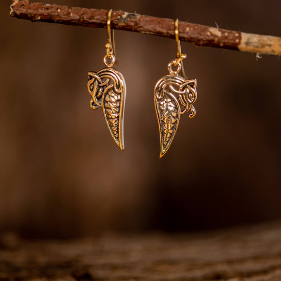 Hanging earrings Dragon Bronze