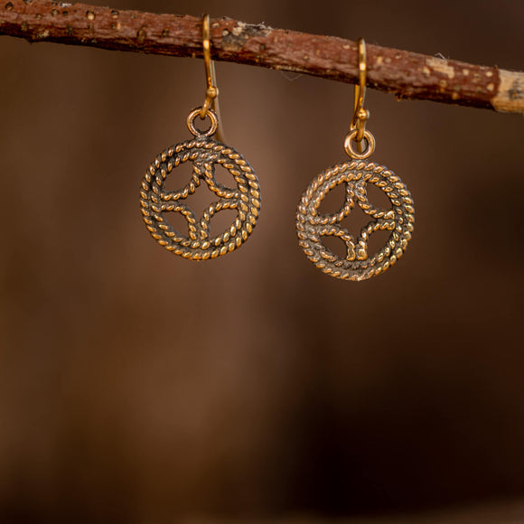 Hanging earrings Sunwheel Bronze 