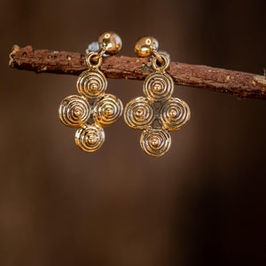 Hanging earrings Spiral Bronze 