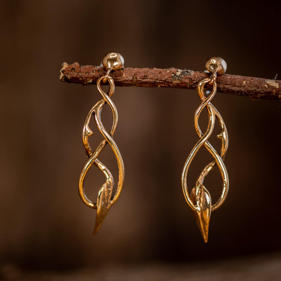 Hanging earrings Snake tail Bronze 