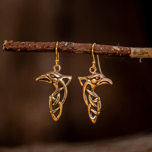 Hanging earrings Raven Bronze 