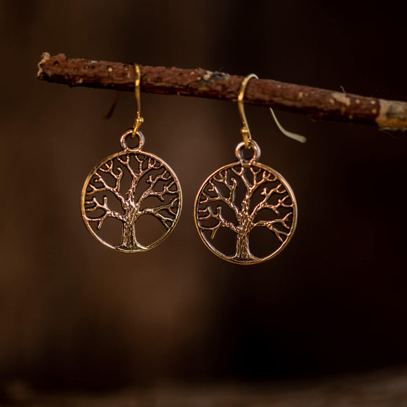 Hanging earrings Tree of Life Yggdrasil Bronze