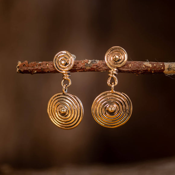 Hanging earrings Spiral Bronze 