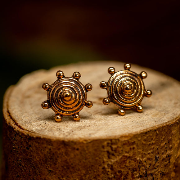 Earrings Shield Bronze 