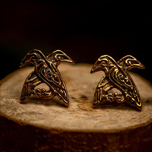 Hugin and Munin Bronze earrings 