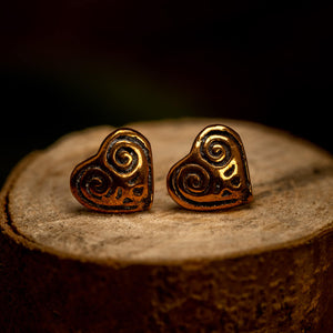 Earrings Hearts Bronze 