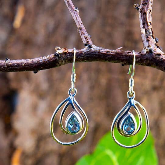 Hanging Earrings Droplets 925s Silver
