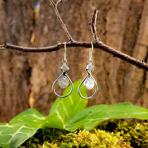 Hanging Earrings Oval Curve 925s Silver