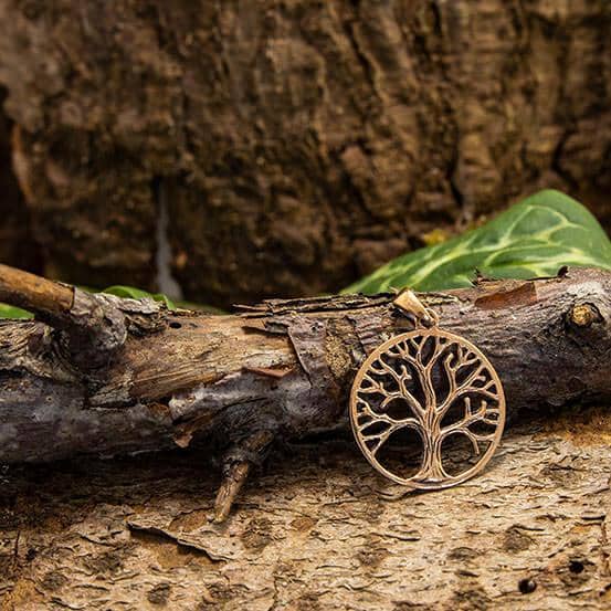 Yggdrasil Tree of Life Raw Raw Pendant Bronze