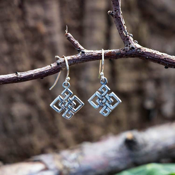 Hanging earrings Celtic square 925s Silver