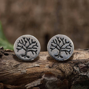 Ear Studs Yggdrasil Wood of Life Amulet 925s Silver