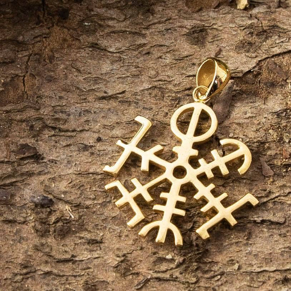 Rune Amulet Directory Pendant Gold Plated 925s Sterling Silver