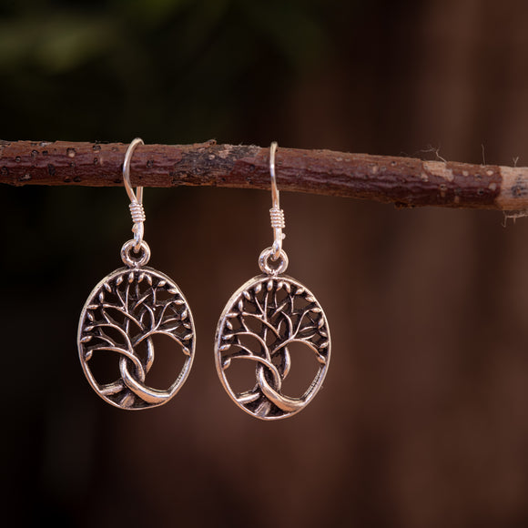 Hanging Earrings Yggdrasil Tree of Life March 925s Silver