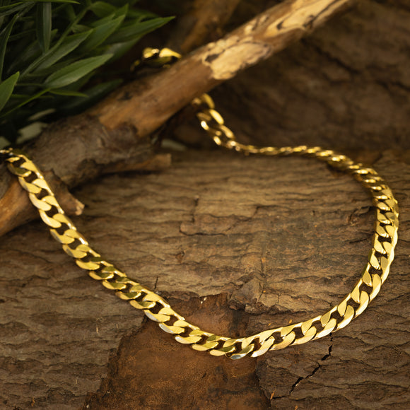 Necklace Armor Chain Gold Plated Steel 9mm