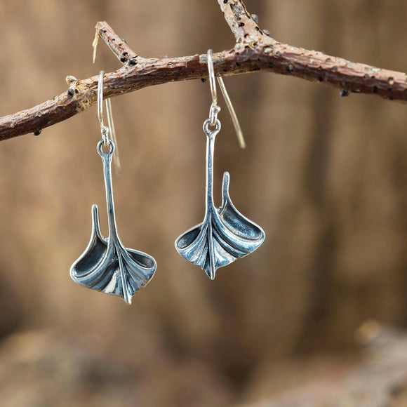 Hanging earrings Viking ship 925s Silver