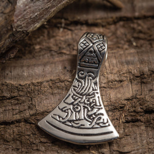 Viking ax Pendant with Runer Steel