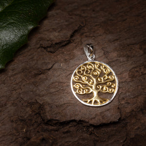 Yggdrasil Tree of Life Pendant Curl 925s Sterling Silver