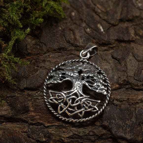 Yggdrasil Tree of Life Floar Pendant 925s Silver