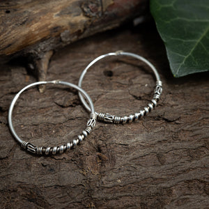 Earrings Weave 925s Silver Creoles