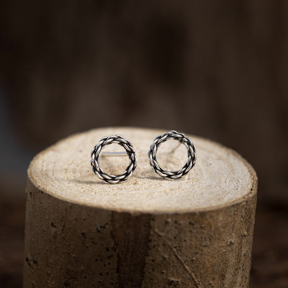 Earrings Celtic Circle B 925s Silver